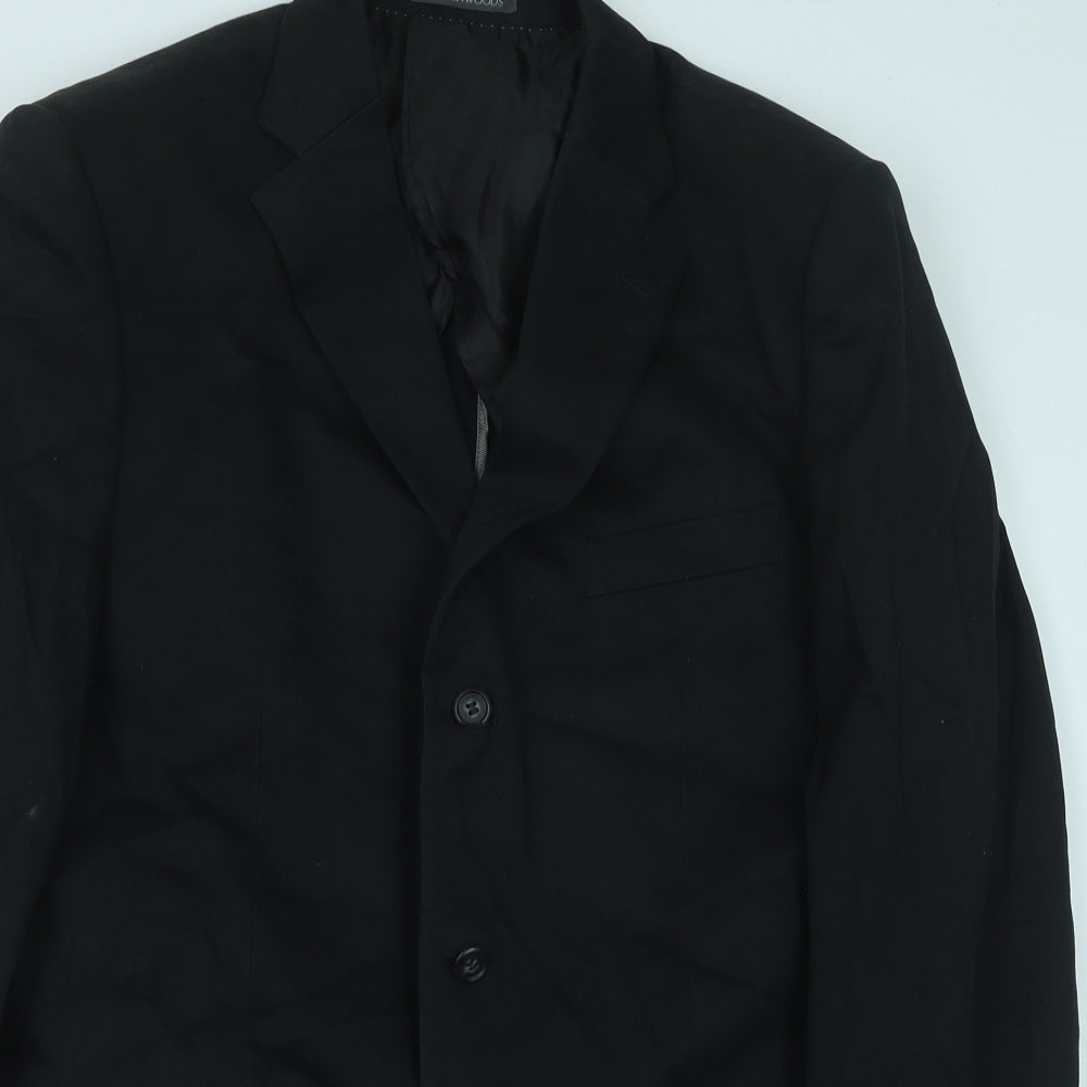 Lee Greenwood Mens Black Polyester Jacket Suit Jacket Size 42