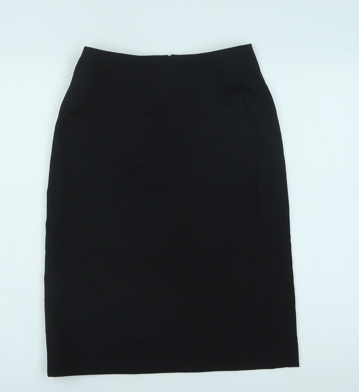 Simon Jersey Womens Black Polyester Straight & Pencil Skirt Size 8 Zip
