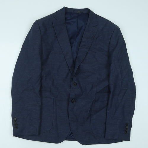 Marks and Spencer Mens Blue Polyester Jacket Suit Jacket Size 42