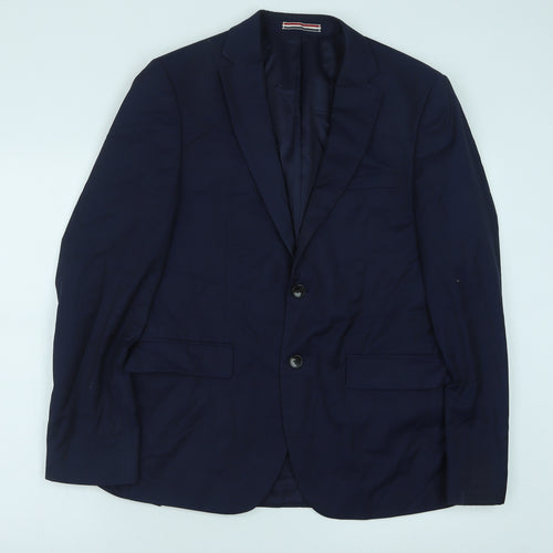 Preworn Mens Blue Polyester Jacket Suit Jacket Size 40