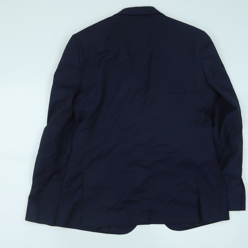 Preworn Mens Blue Polyester Jacket Suit Jacket Size 40