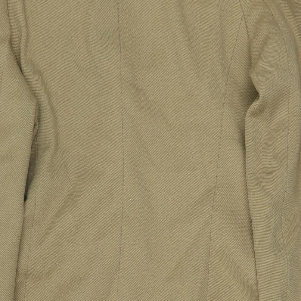 Zara Womens Beige Overcoat Coat Size XL Button