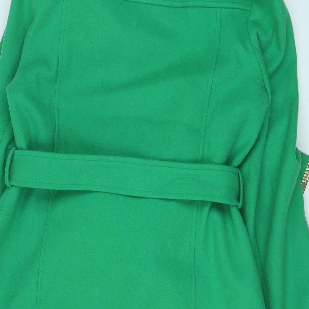 Lipsy Womens Green Overcoat Coat Size 14 Button