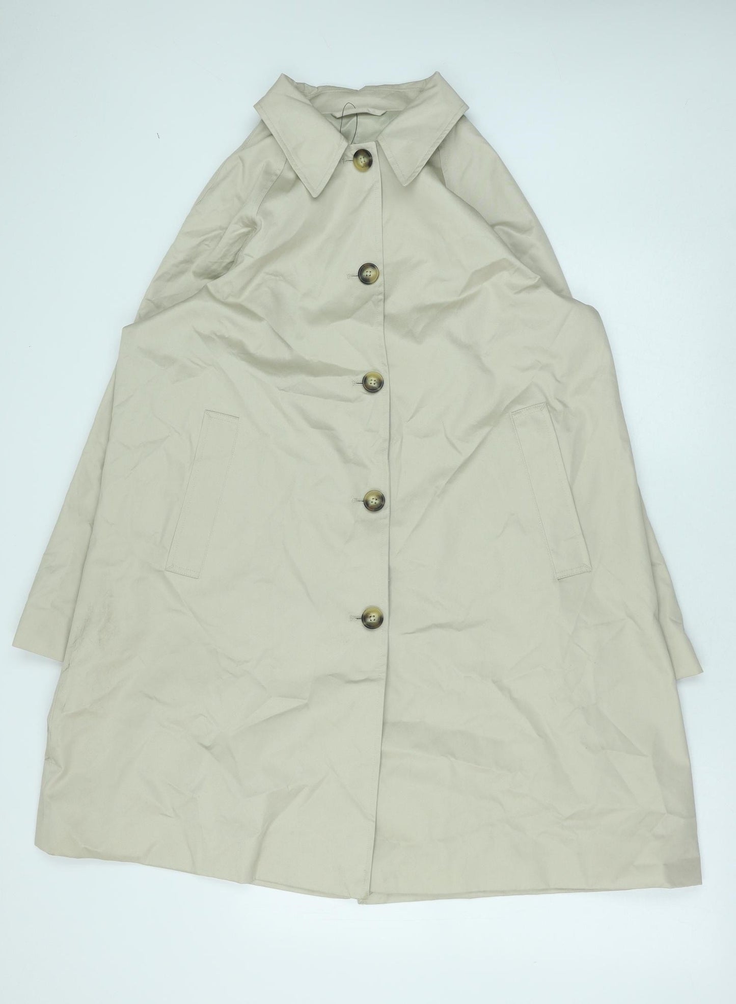 Marks and Spencer Womens Beige Overcoat Coat Size 16 Button