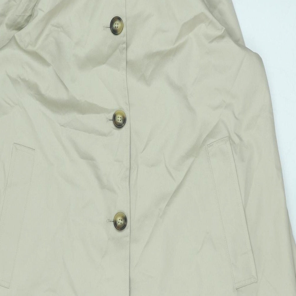 Marks and Spencer Womens Beige Overcoat Coat Size 16 Button