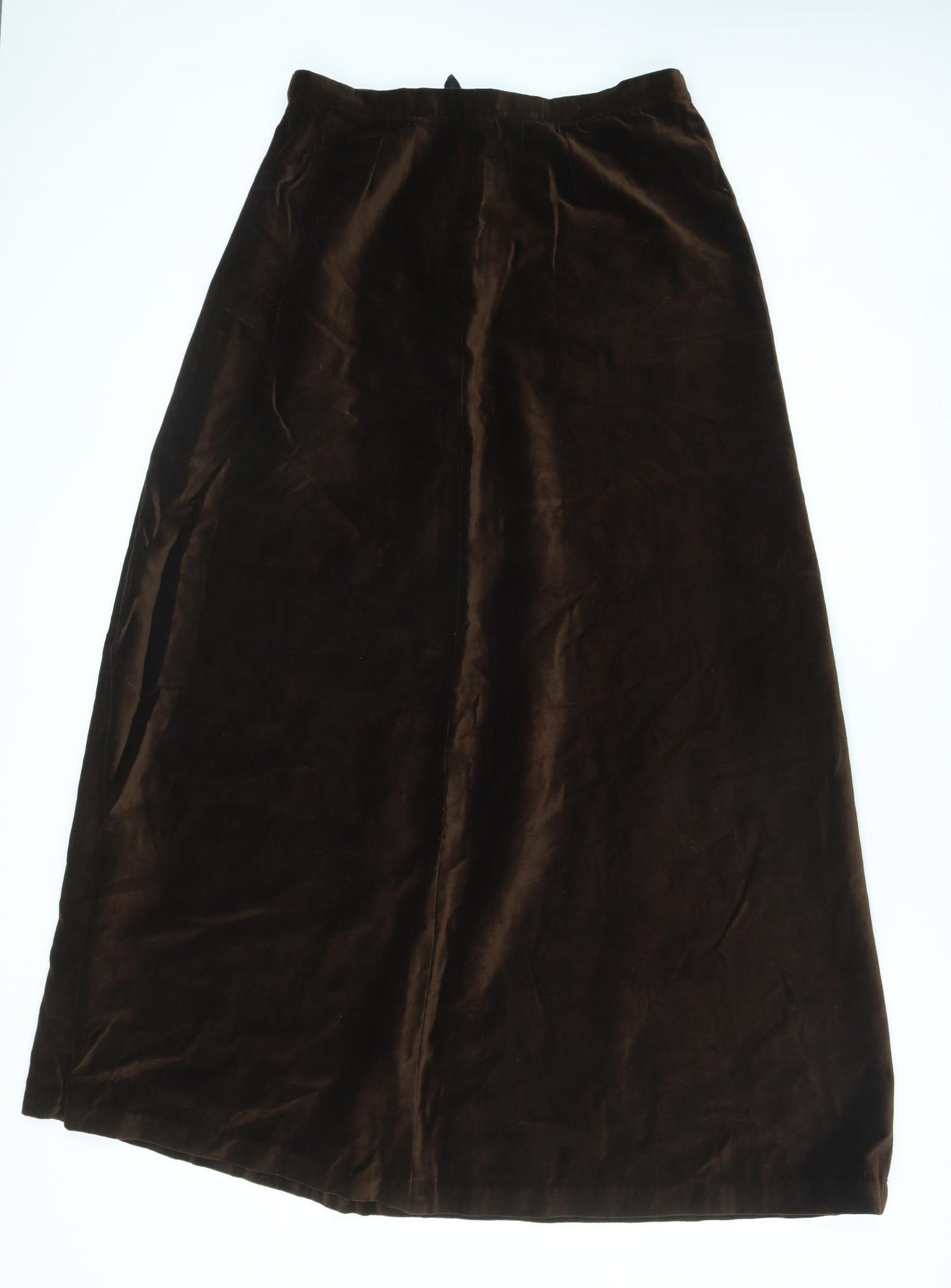 Preworn Womens Brown Polyester Flare Skirt Size 32 Zip