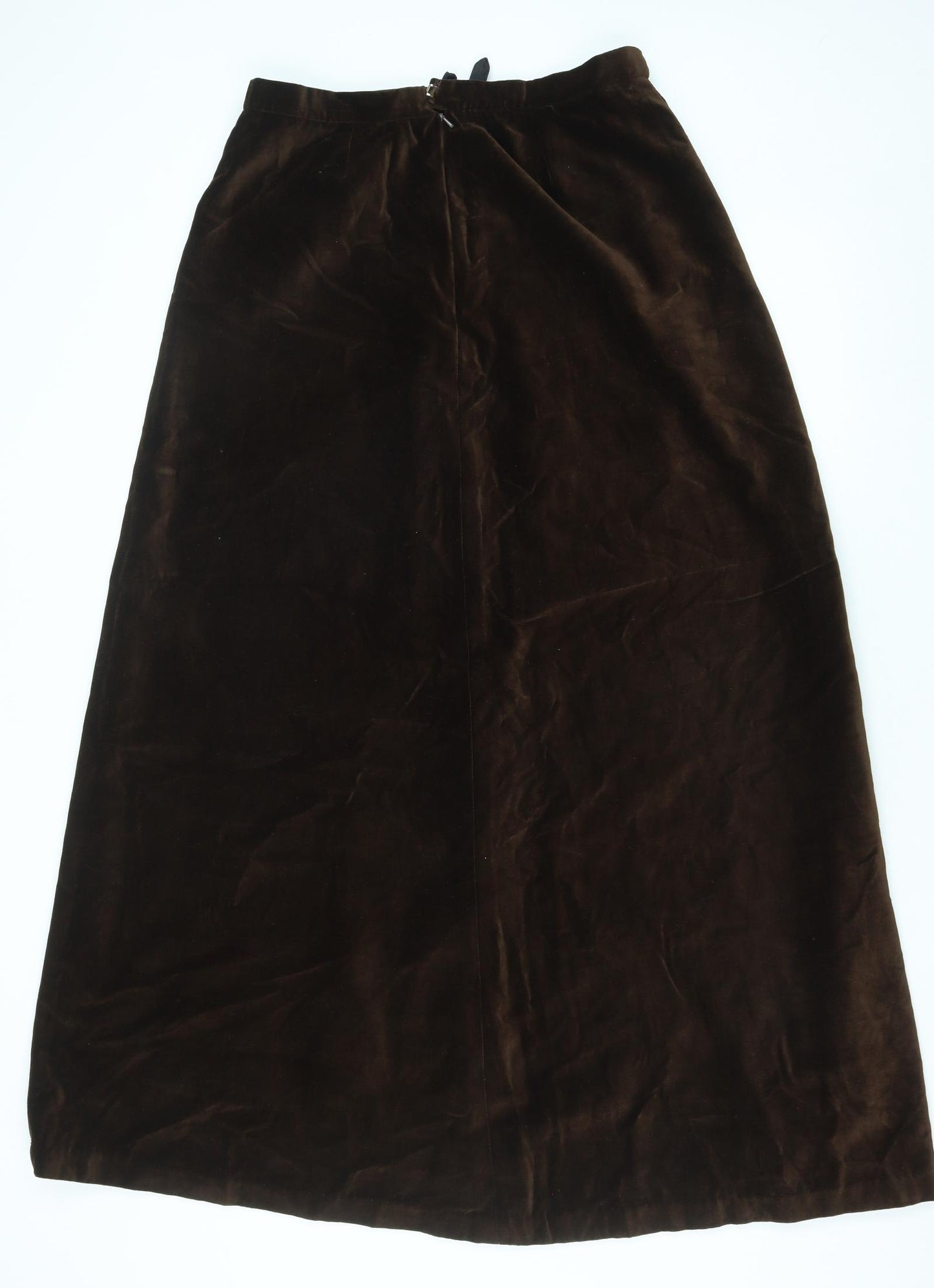 Preworn Womens Brown Polyester Flare Skirt Size 32 Zip