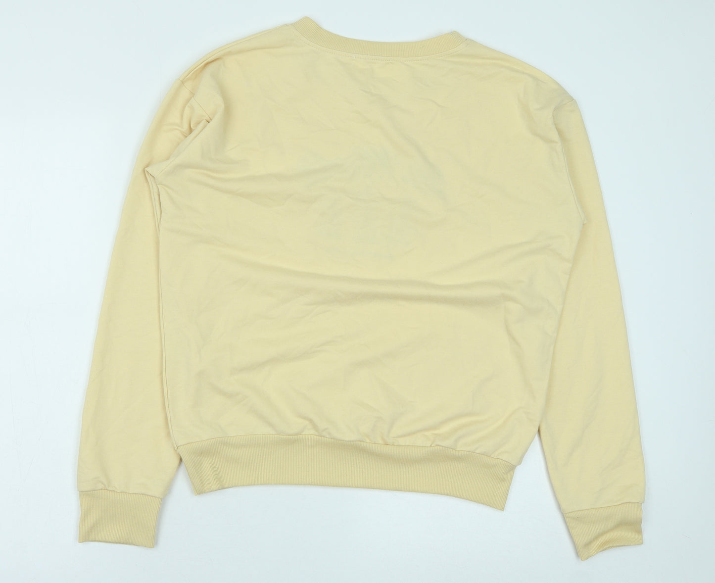ROMWE Womens Yellow Polyester Pullover Sweatshirt Size XL Pullover - Deer