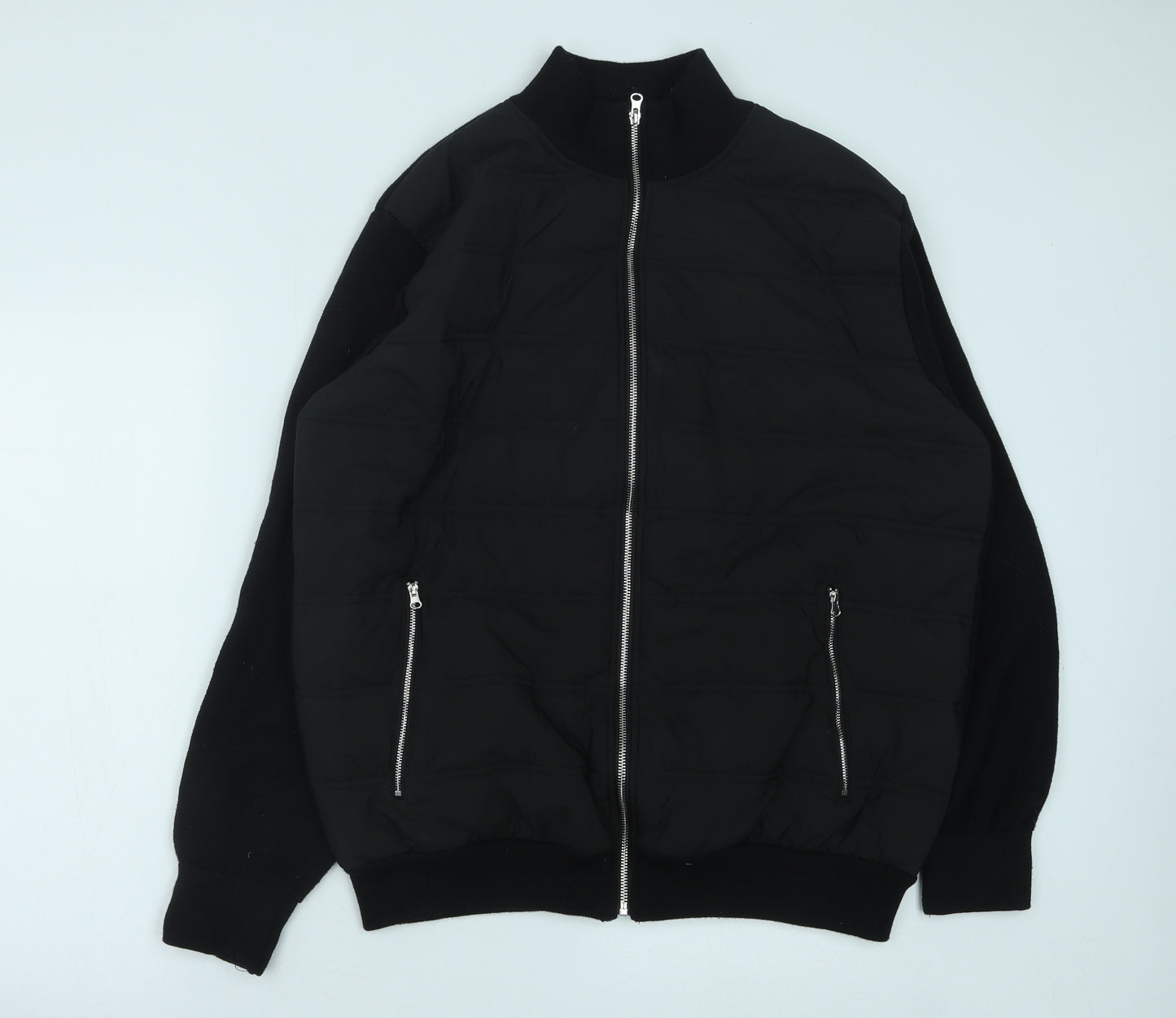 Matalan Mens Black Bomber Jacket Jacket Size XL Zip