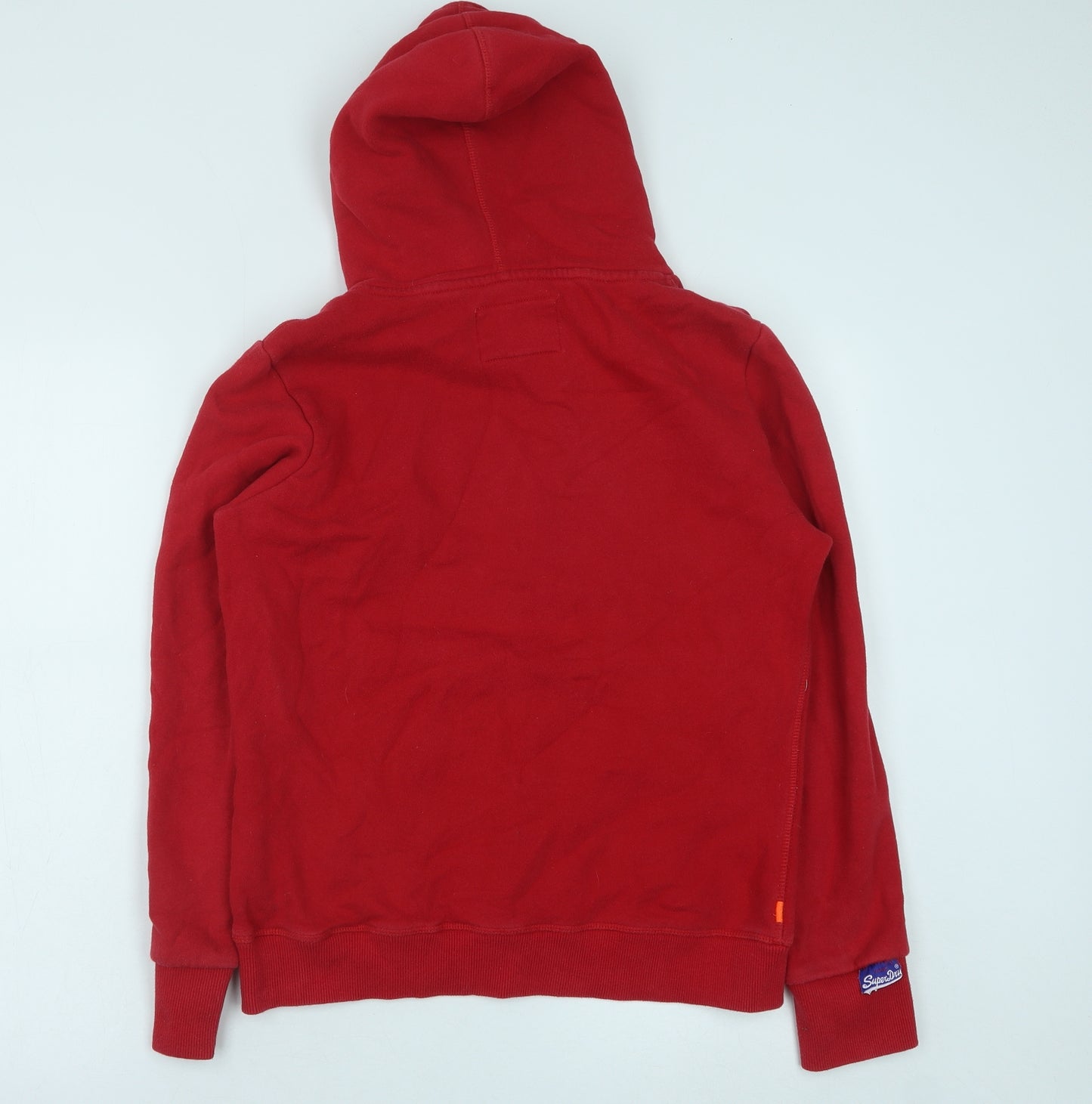 Superdry Womens Red Cotton Pullover Hoodie Size 12 Pullover - Superdry Logo