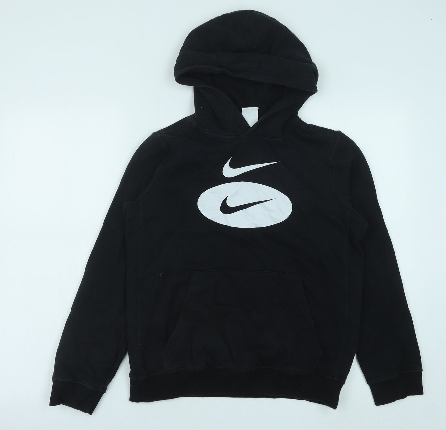 Nike Boys Black Cotton Pullover Hoodie Size L Pullover