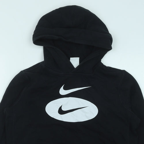 Nike Boys Black Cotton Pullover Hoodie Size L Pullover