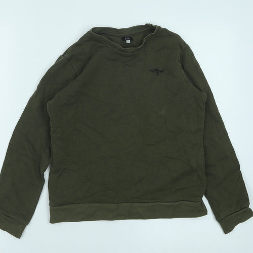 River Island Boys Green Cotton Pullover Sweatshirt Size 9-10 Years Pullover