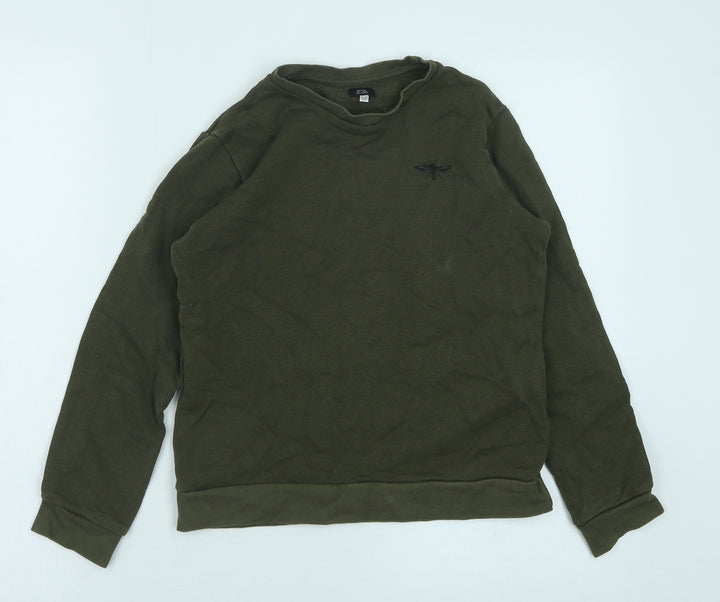 River Island Boys Green Cotton Pullover Sweatshirt Size 9-10 Years Pullover