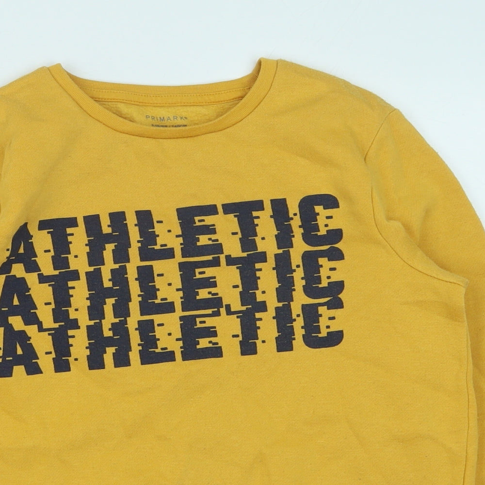 Primark Boys Yellow Polyester Pullover Sweatshirt Size 9-10 Years Pullover - Athletic