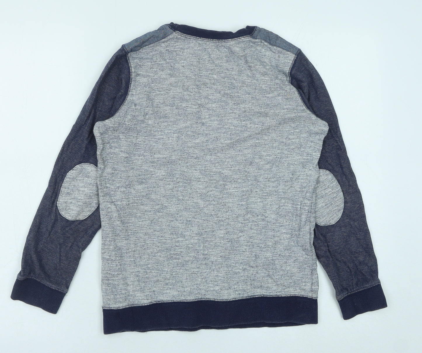 Marks and Spencer Boys Grey Cotton Basic T-Shirt Size 11-12 Years Round Neck Pullover