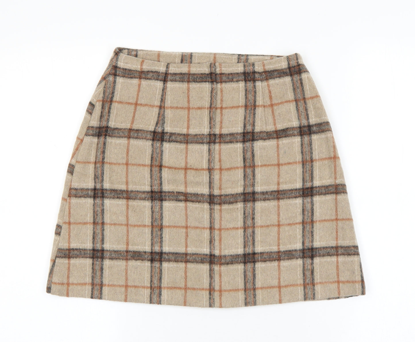 Primark Womens Brown Geometric Polyester A-Line Skirt Size 6 Zip