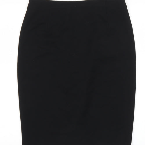 Marks and Spencer Womens Black Polyester Straight & Pencil Skirt Size 30 Zip