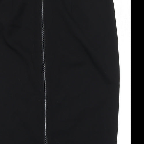 Marks and Spencer Womens Black Polyester Straight & Pencil Skirt Size 30 Zip
