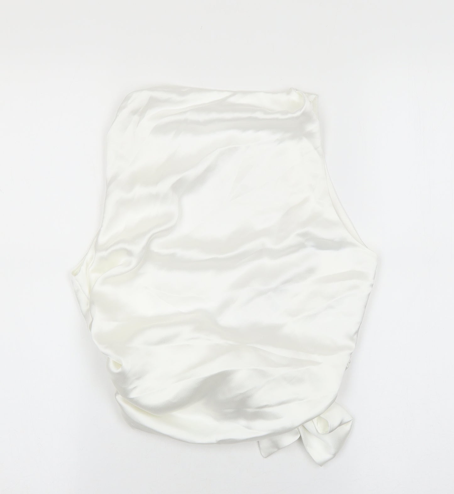Zara Womens White Polyester Basic Blouse Size S V-Neck