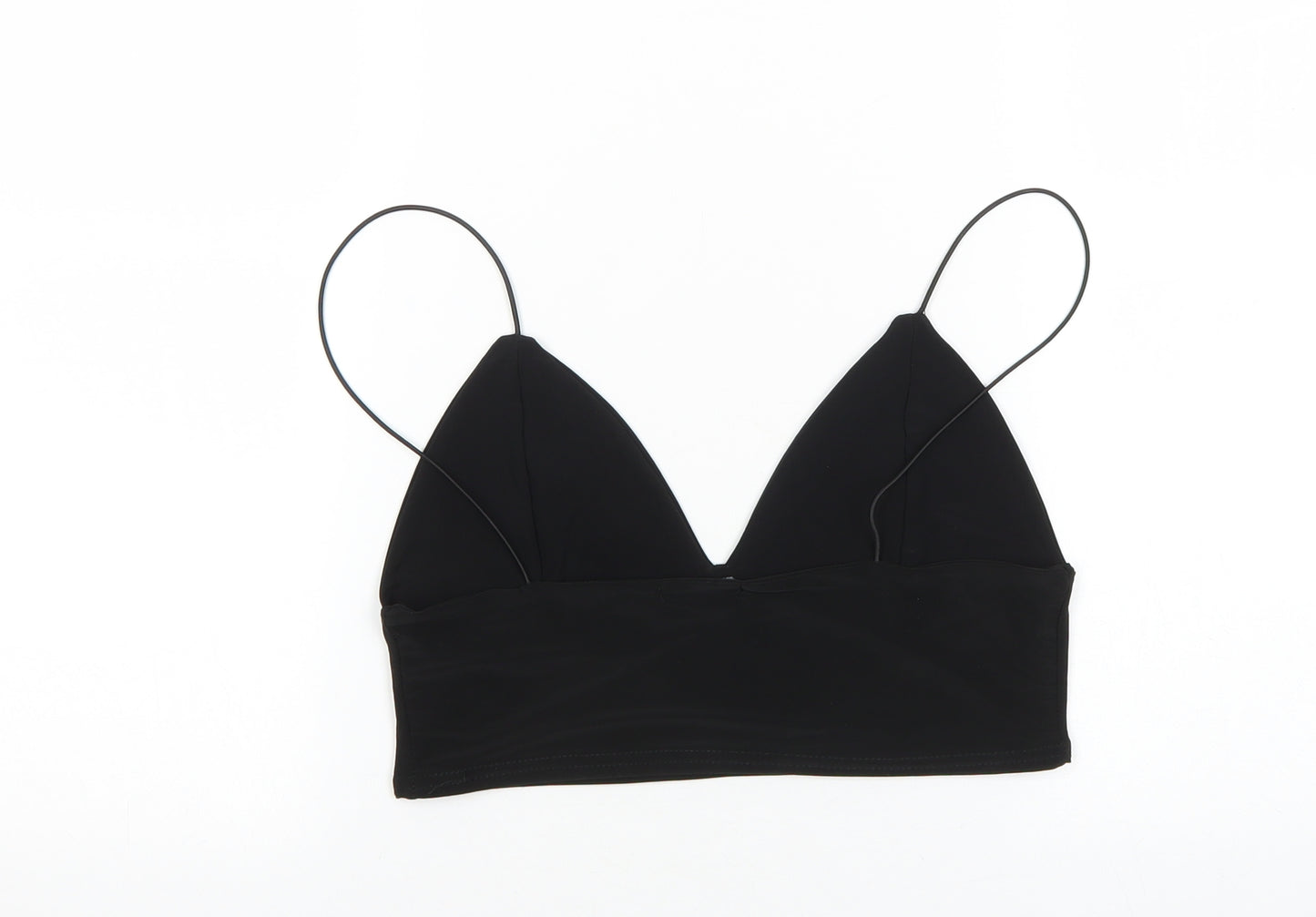 PRETTYLITTLETHING Womens Black Nylon Cropped Tank Size 12 V-Neck
