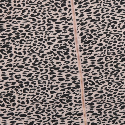 Quiz Womens Pink Animal Print Cotton Basic T-Shirt Size M Round Neck - Leopard Print