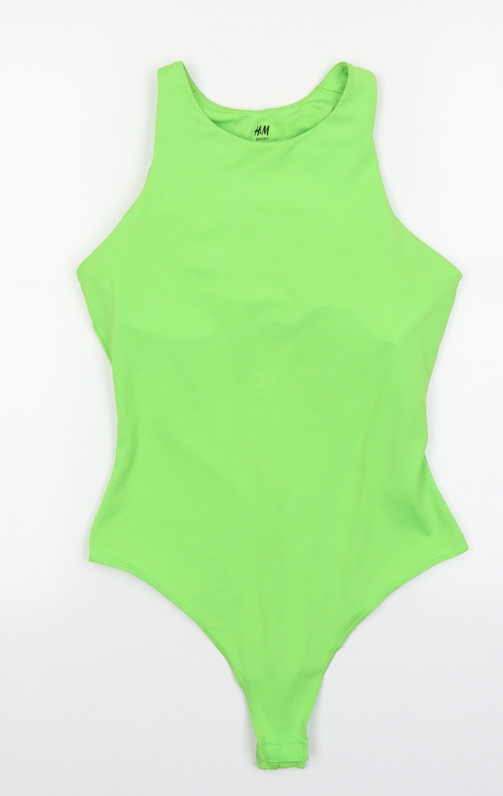 H&M Womens Green Polyester Bodysuit One-Piece Size M Snap