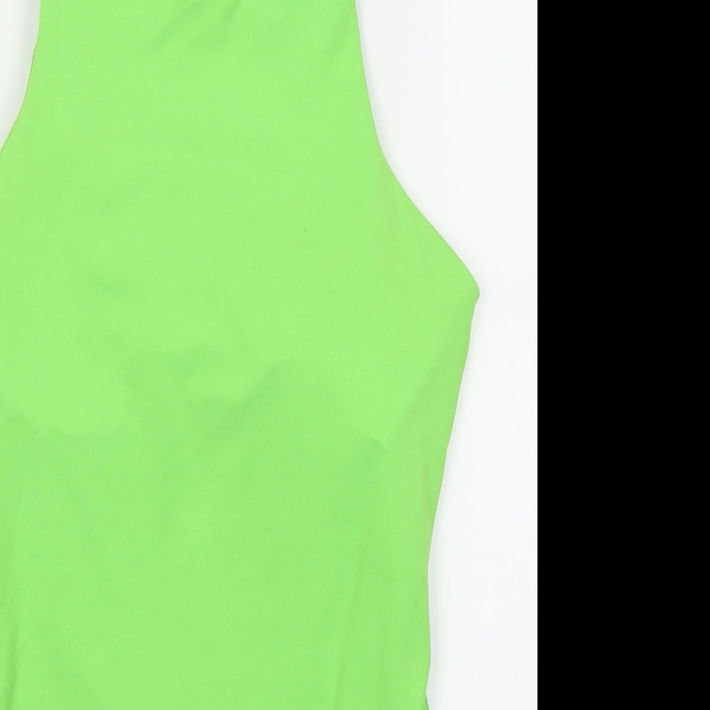 H&M Womens Green Polyester Bodysuit One-Piece Size M Snap