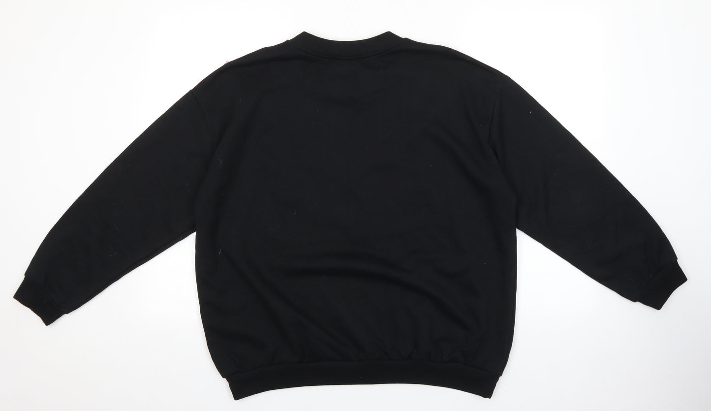 Simply Be Womens Black Cotton Pullover Sweatshirt Size 18 Pullover