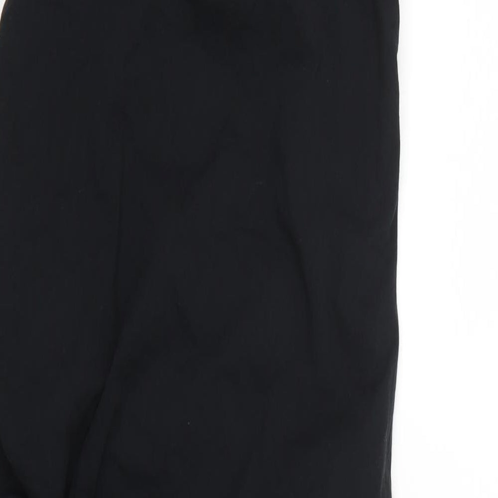 Zara Womens Black Cotton Pencil Dress Size S Square Neck Zip