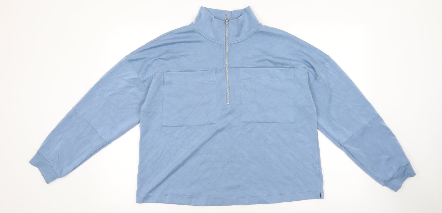 F&F Womens Blue Polyamide Pullover Sweatshirt Size 10 Zip