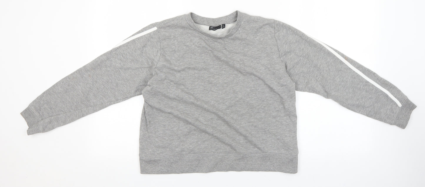 ASOS Womens Grey Cotton Pullover Hoodie Size 8 Pullover