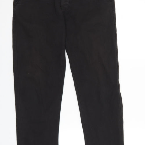 Denim & Co. Womens Black Cotton Straight Jeans Size 30 in L30 in Regular Button