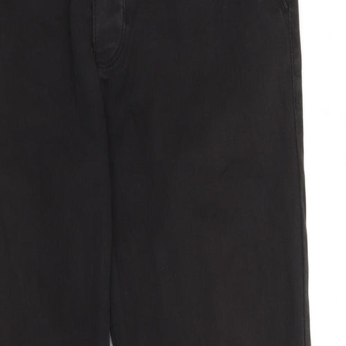Denim & Co. Womens Black Cotton Straight Jeans Size 30 in L30 in Regular Button