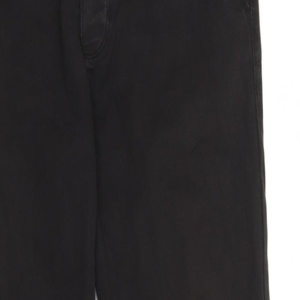 Denim & Co. Womens Black Cotton Straight Jeans Size 30 in L30 in Regular Button