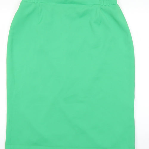 Preworn Womens Green Polyester Bandage Skirt Size 46 in Zip