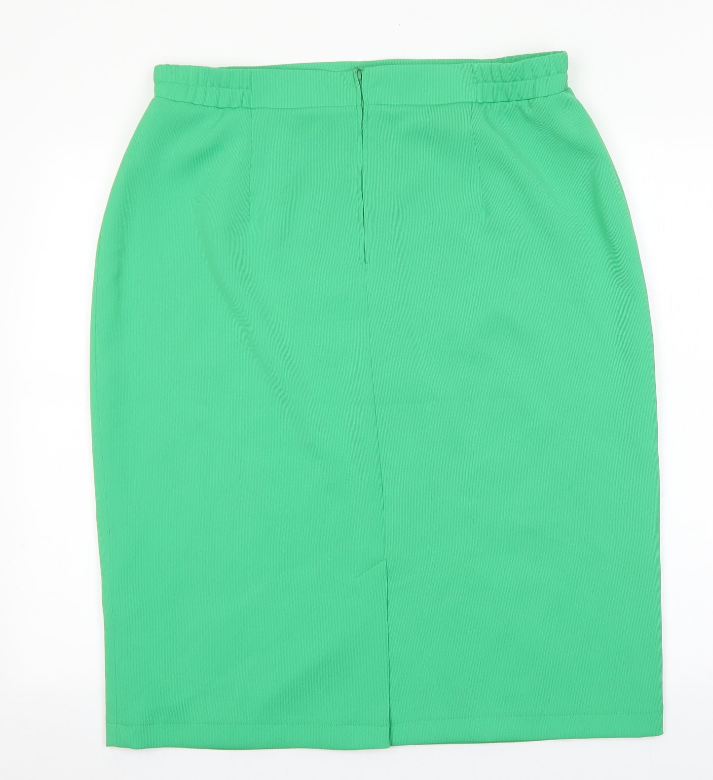 Preworn Womens Green Polyester Bandage Skirt Size 46 in Zip