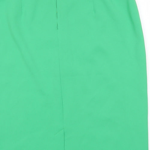Preworn Womens Green Polyester Bandage Skirt Size 46 in Zip