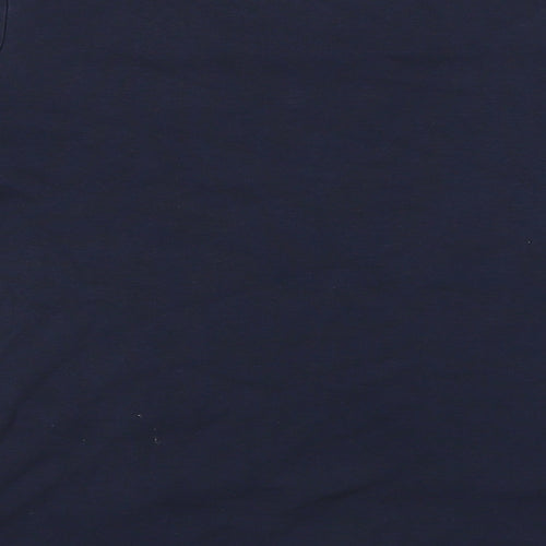 Papaya Womens Blue Floral 100% Cotton Basic Blouse Size 14 Round Neck