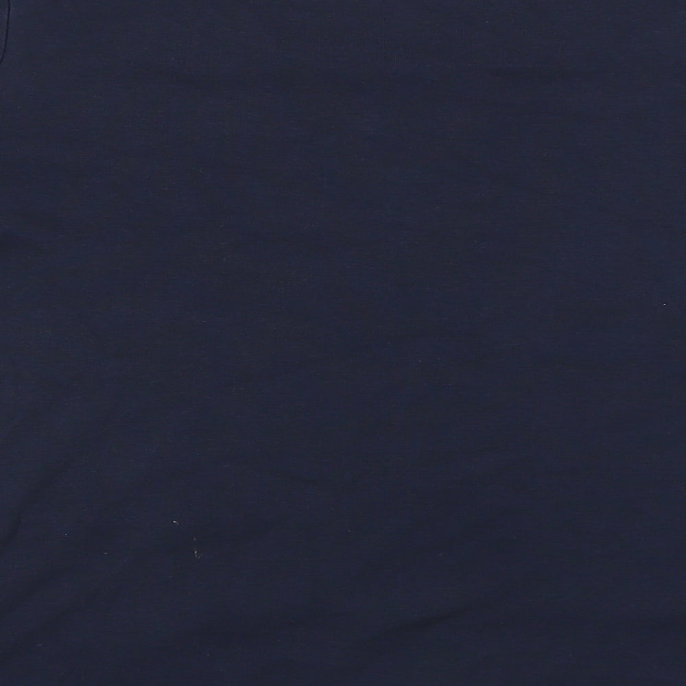 Papaya Womens Blue Floral 100% Cotton Basic Blouse Size 14 Round Neck