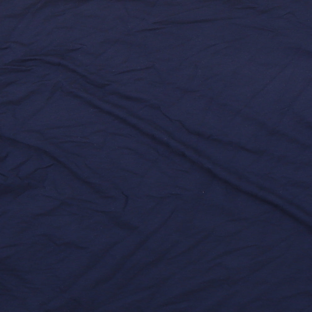 TU Womens Blue Geometric 100% Cotton Basic Blouse Size 22 Boat Neck