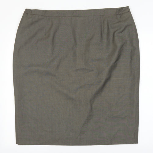 Preworn Womens Brown Viscose Straight & Pencil Skirt Size 40 Zip
