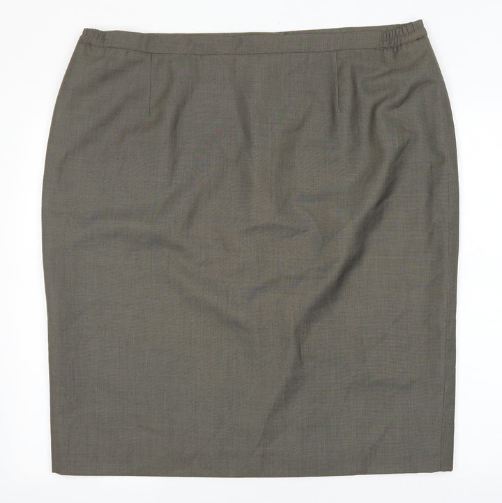 Preworn Womens Brown Viscose Straight & Pencil Skirt Size 40 Zip