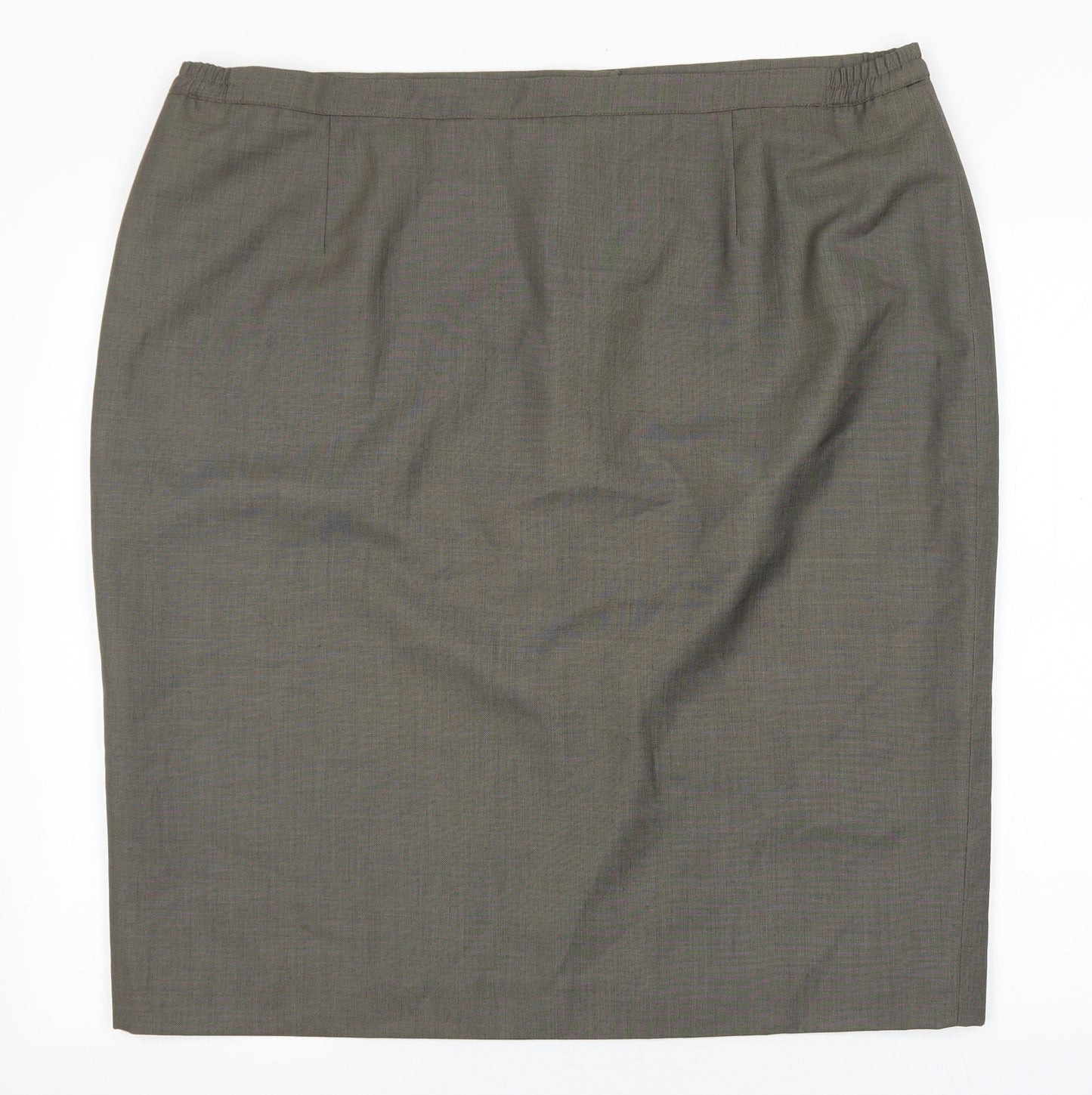 Preworn Womens Brown Viscose Straight & Pencil Skirt Size 40 Zip