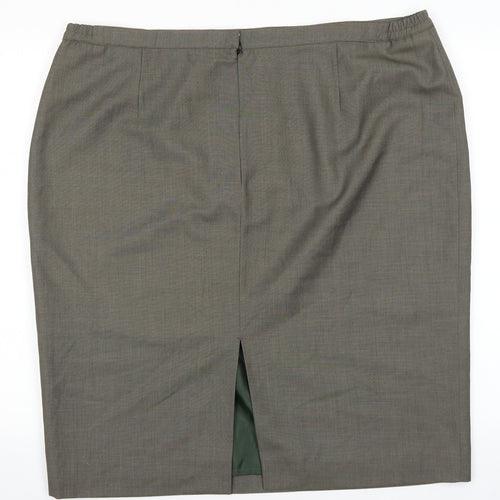 Preworn Womens Brown Viscose Straight & Pencil Skirt Size 40 Zip