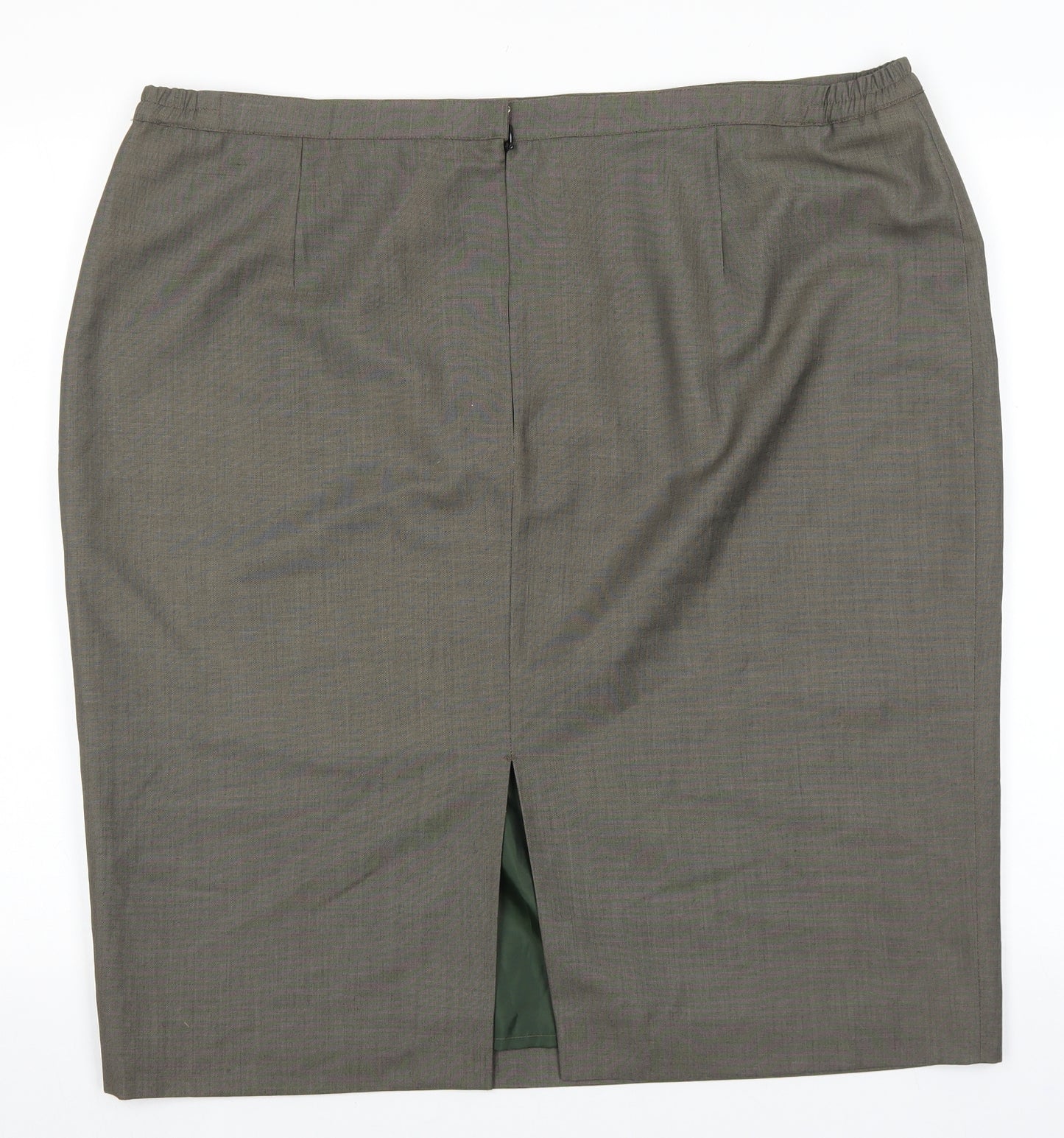 Preworn Womens Brown Viscose Straight & Pencil Skirt Size 40 Zip