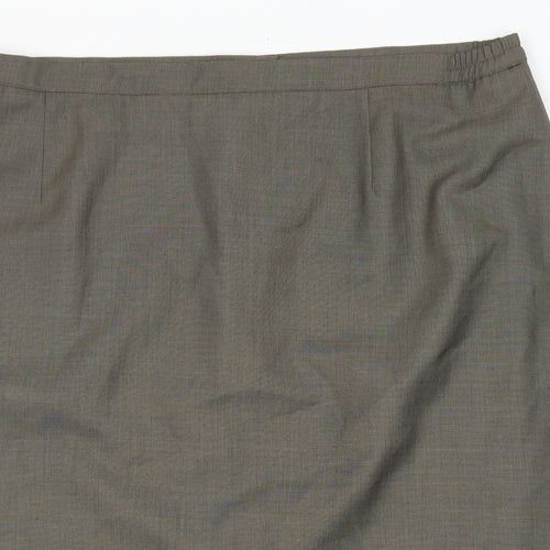 Preworn Womens Brown Viscose Straight & Pencil Skirt Size 40 Zip