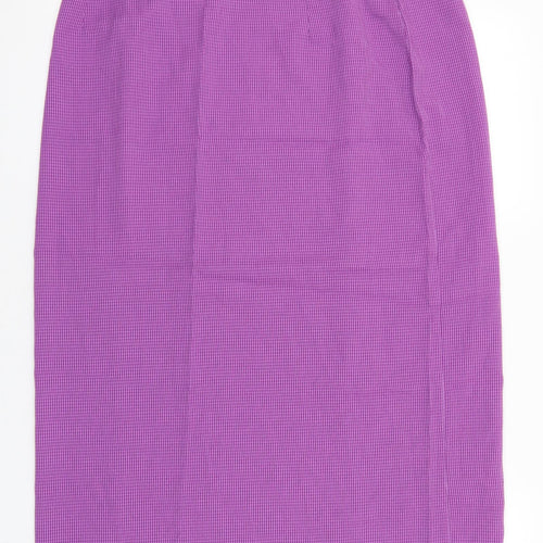 essence Womens Purple Geometric Viscose Straight & Pencil Skirt Size 36 Button