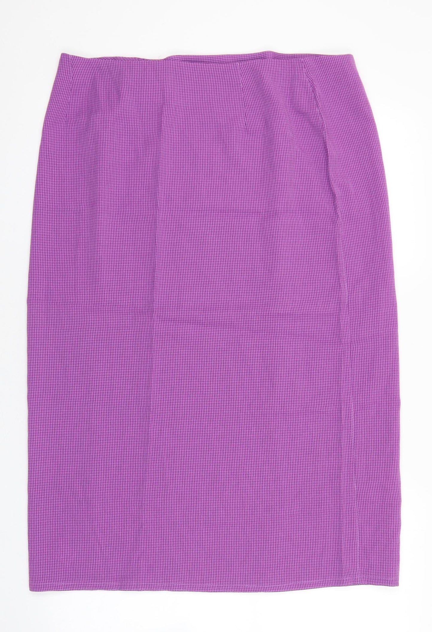 essence Womens Purple Geometric Viscose Straight & Pencil Skirt Size 36 Button