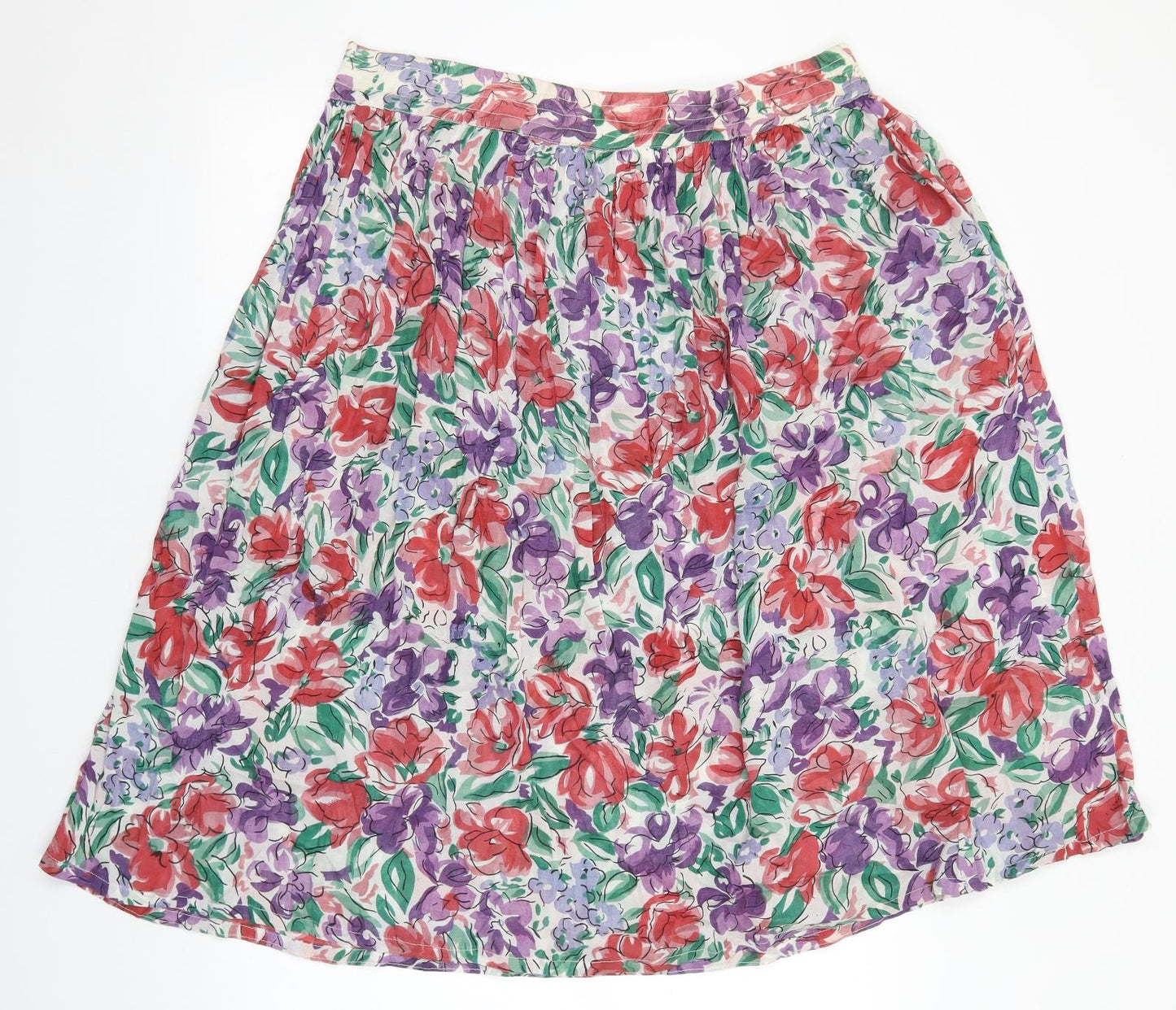 Preworn Womens Multicoloured Geometric Viscose Flare Skirt Size 12